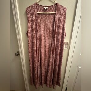 NWT- LuLaRoe Mauve Textured Joy Sleeveless Vest- Large- Great for Layering